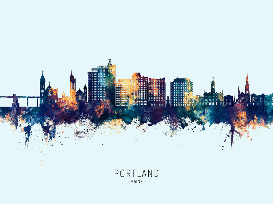 Portland Maine Skyline #61 Digital Art by Michael Tompsett