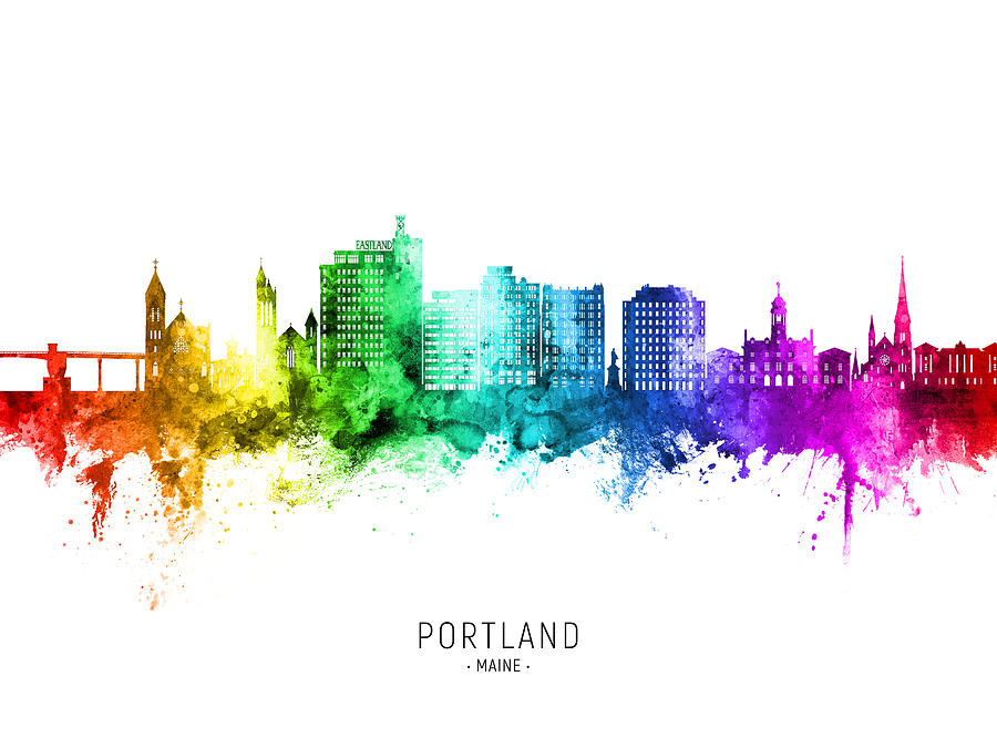 Portland Maine Skyline #62 Digital Art by Michael Tompsett