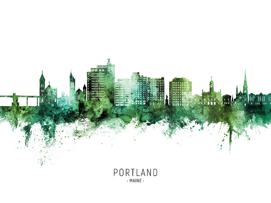Portland Maine Skyline #65 Digital Art by Michael Tompsett