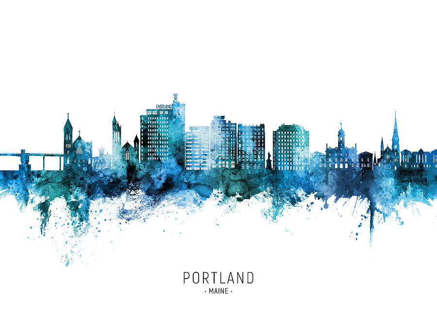 Portland Maine Skyline #67 Digital Art by Michael Tompsett