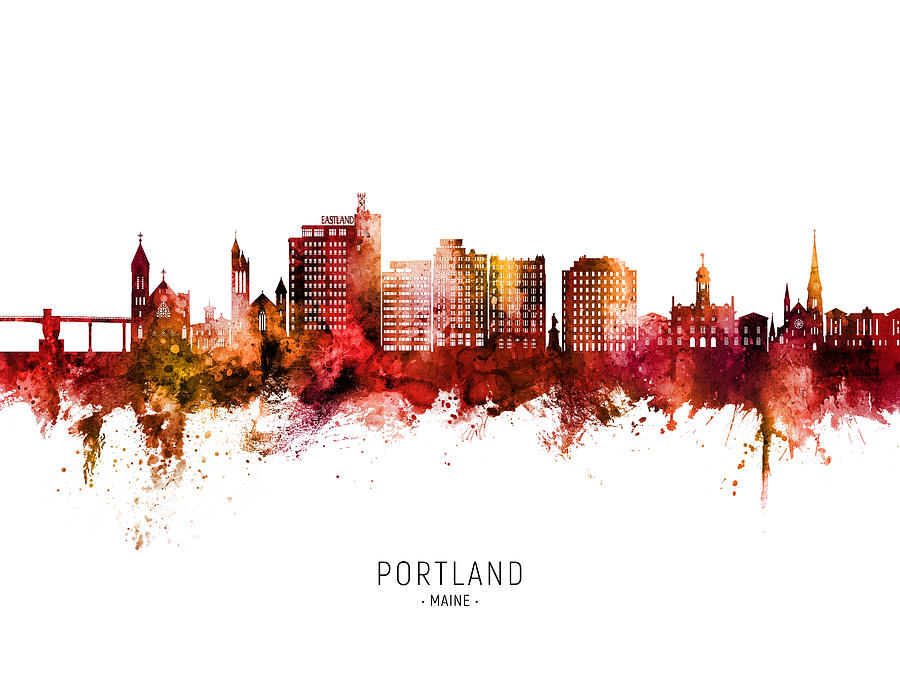 Portland Maine Skyline #68 Digital Art by Michael Tompsett
