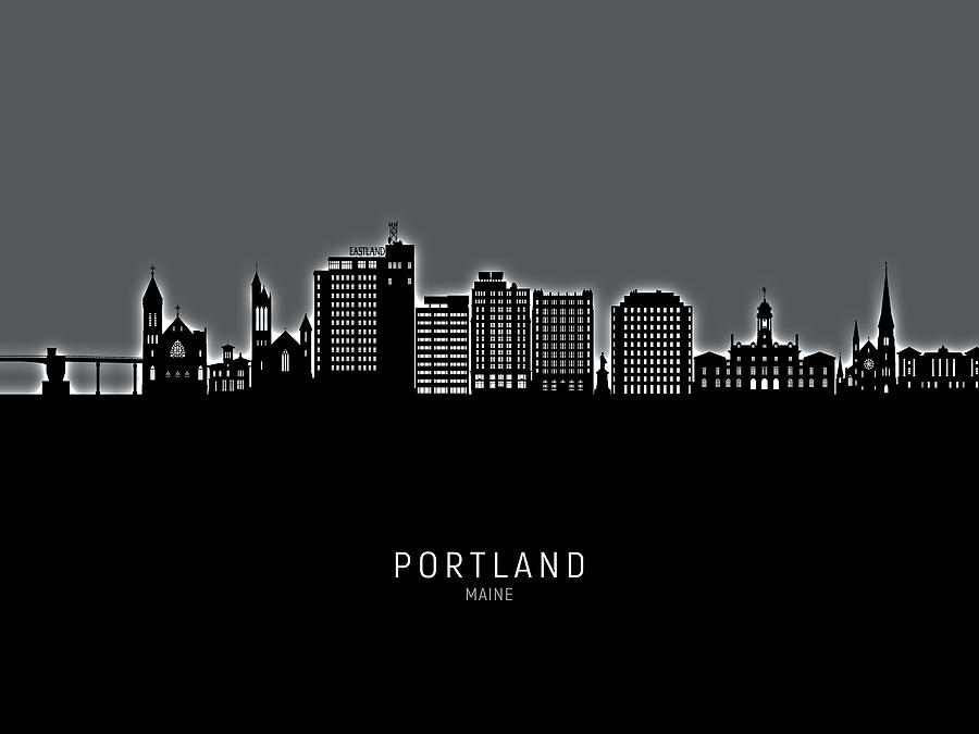Portland Maine Skyline #72 Digital Art by Michael Tompsett
