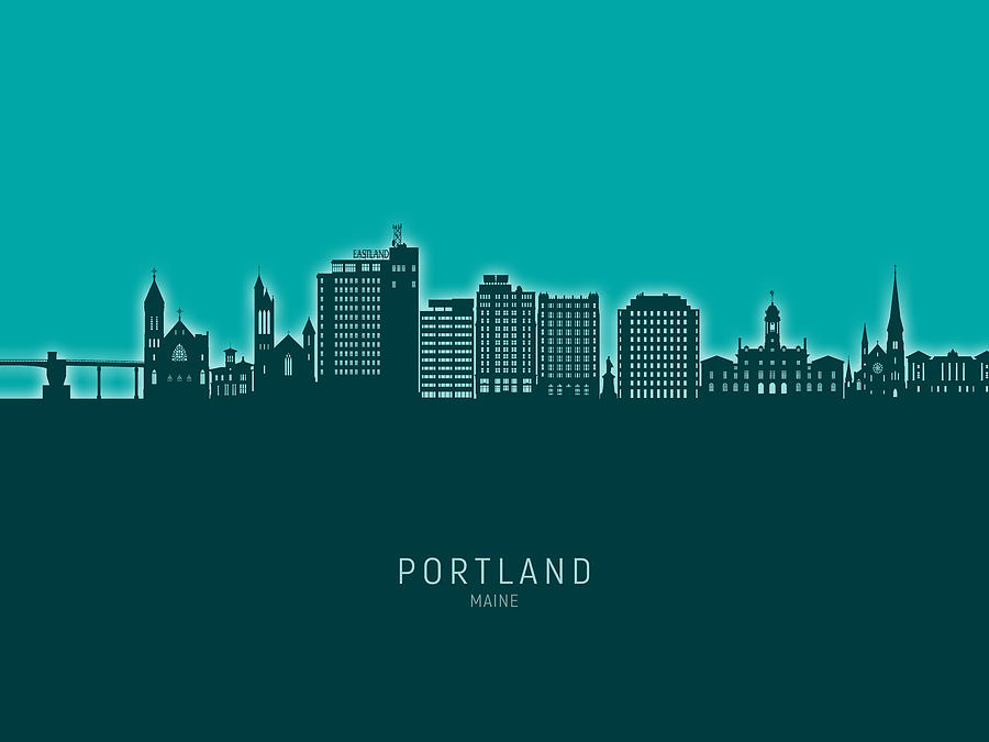 Portland Maine Skyline #73 Digital Art by Michael Tompsett