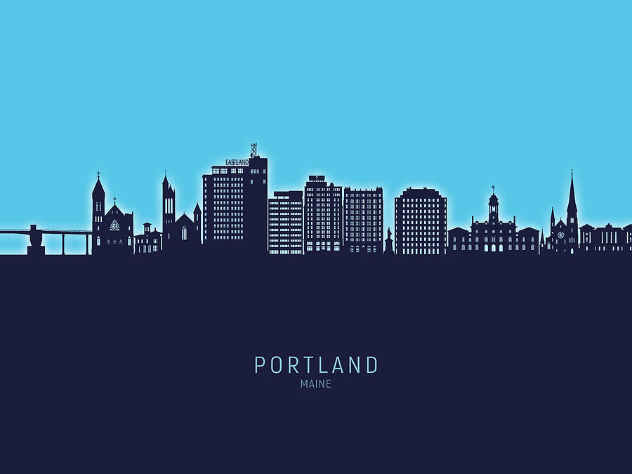 Portland Maine Skyline #74 Digital Art by Michael Tompsett