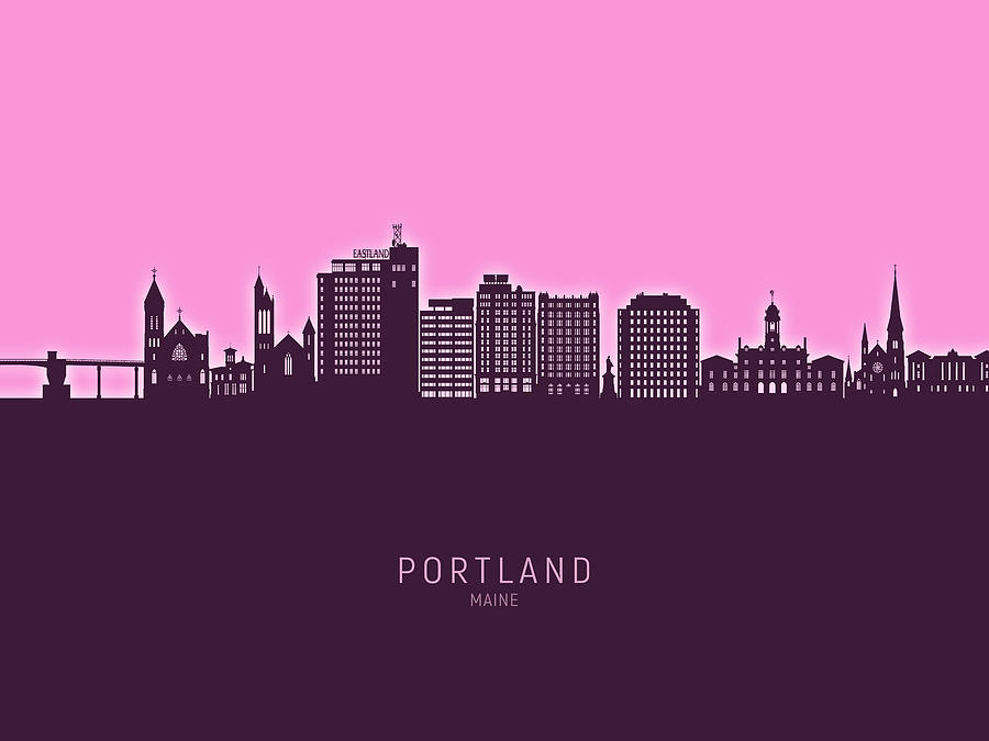 Portland Maine Skyline #76 Digital Art by Michael Tompsett