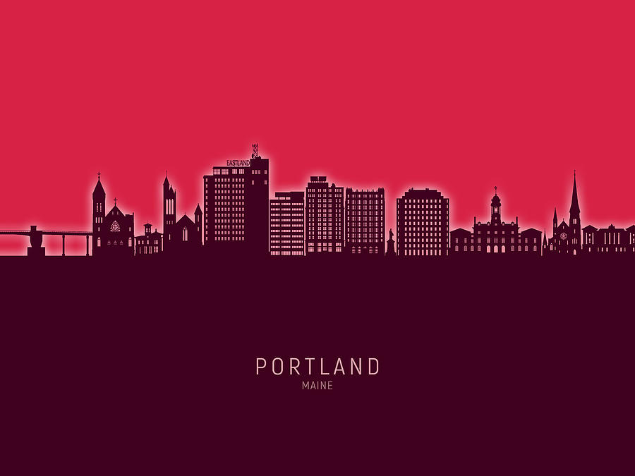Portland Maine Skyline #77 Digital Art by Michael Tompsett