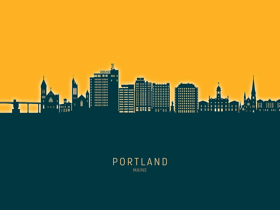 Portland Maine Skyline #78 Digital Art by Michael Tompsett
