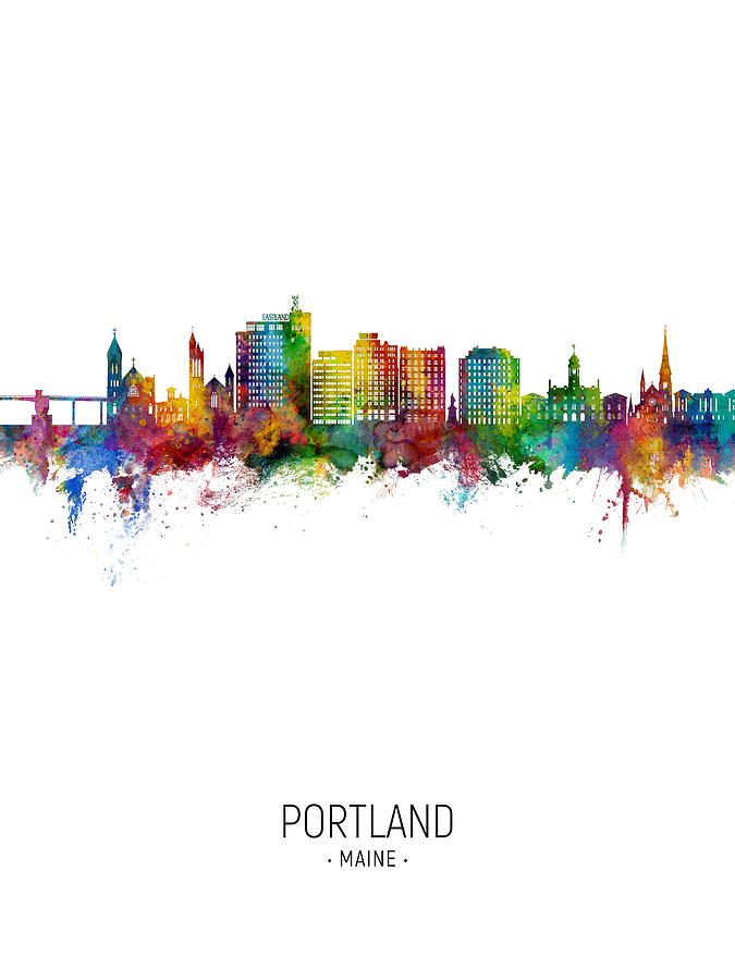 Portland Maine Skyline #80 Digital Art by Michael Tompsett