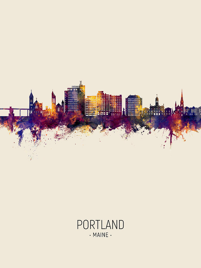 Portland Maine Skyline #81 Digital Art by Michael Tompsett