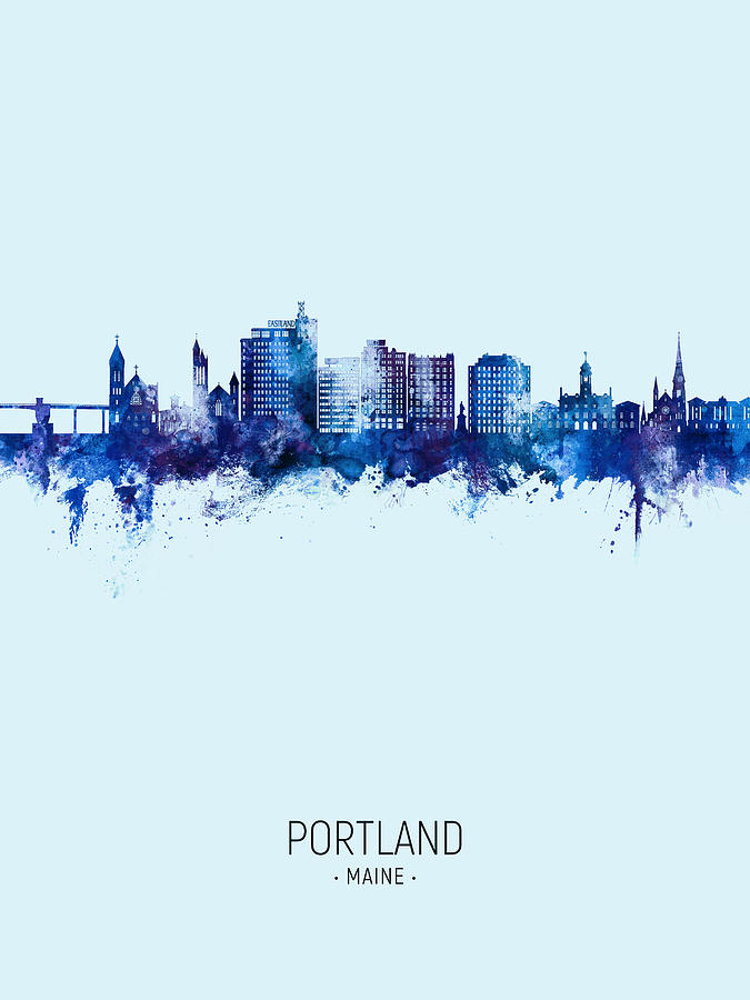 Portland Maine Skyline #82 Digital Art by Michael Tompsett