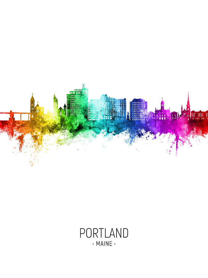 Portland Maine Skyline #83 Digital Art by Michael Tompsett