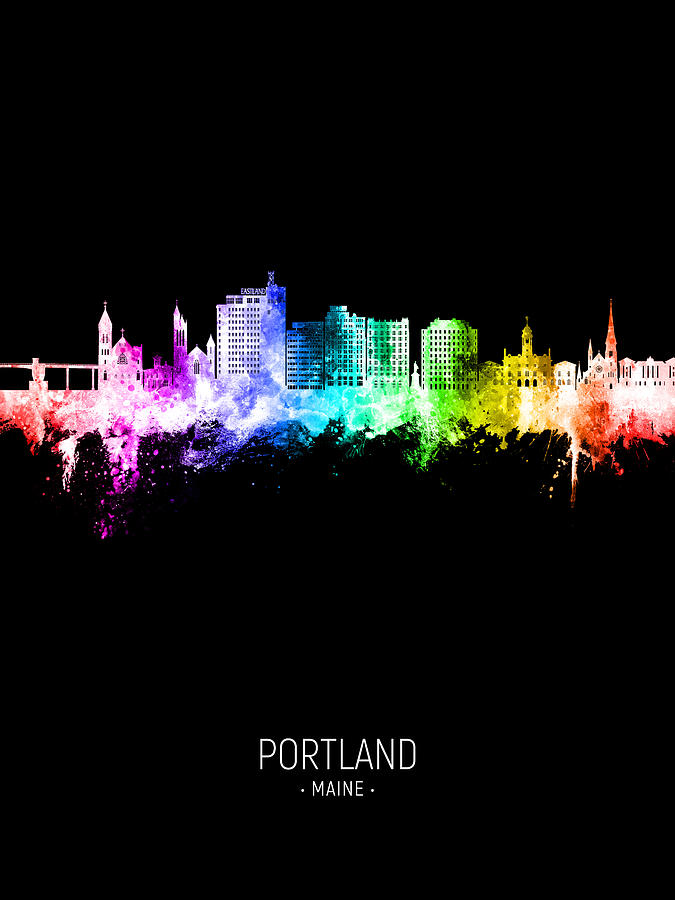 Portland Maine Skyline #86 Digital Art by Michael Tompsett