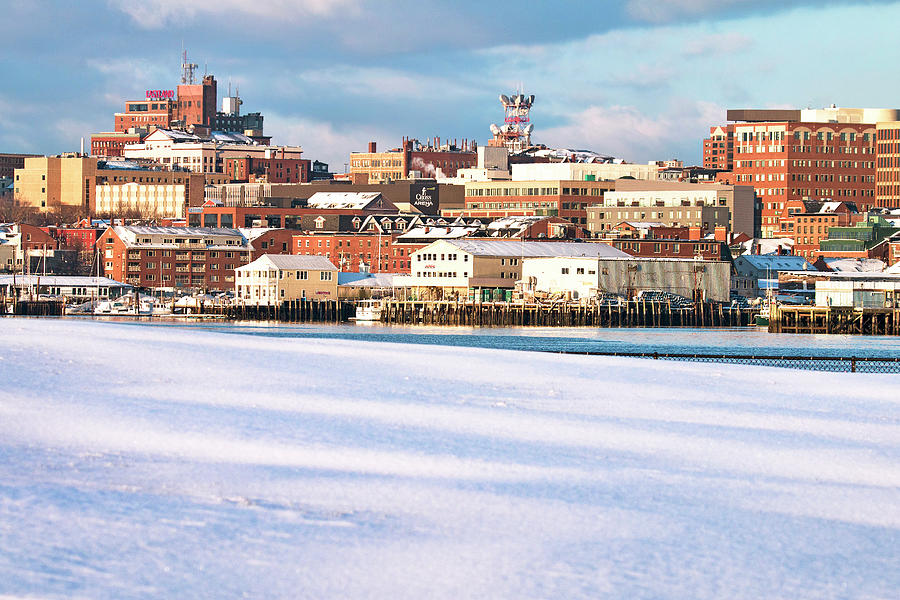 Portland Maine Winter Skyline Photograph by Eric Gendron