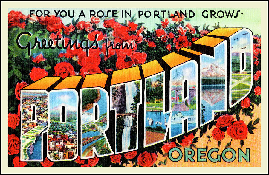 Portland Oregon Retro Vintage Travel  Photograph by Carol Japp