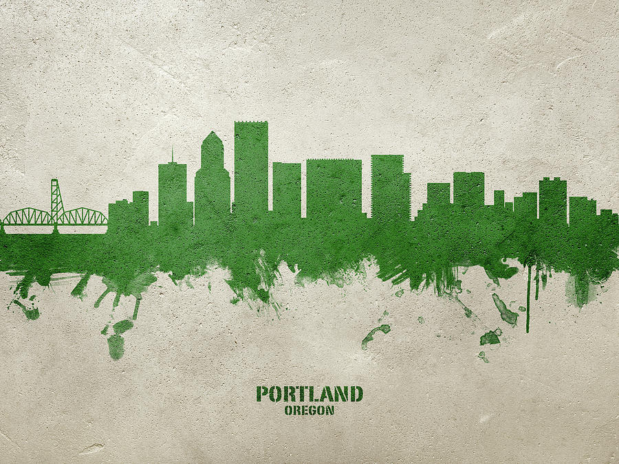 Portland Oregon Skyline #06 Digital Art by Michael Tompsett