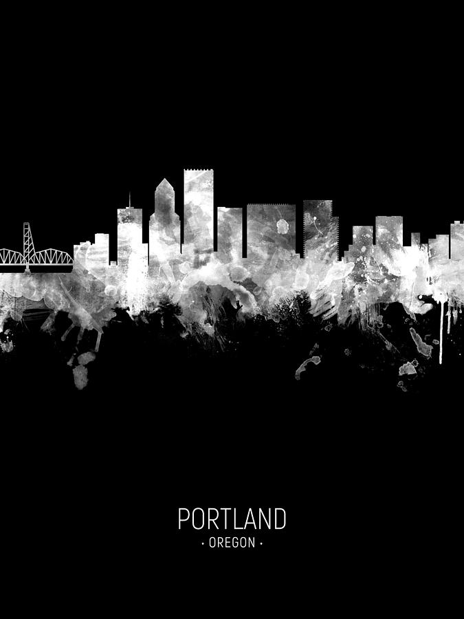 Portland Oregon Skyline #19 Digital Art by Michael Tompsett