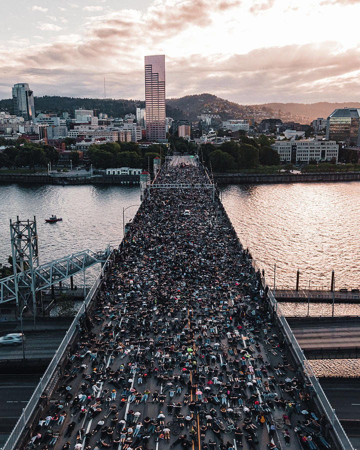 Portland Photograph - Portland Protest #1 Vertical by Andrew Wallner