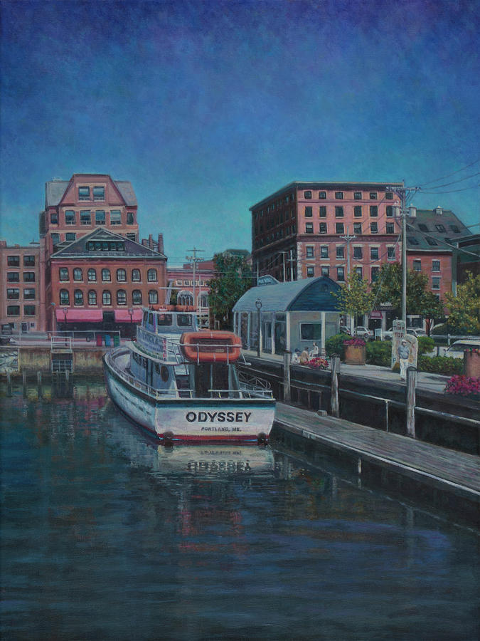 Boat Painting - Portlands Long Wharf by David P Zippi
