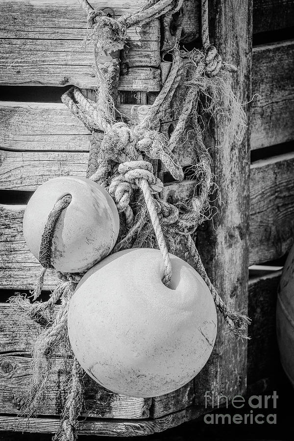 Portnablagh Marker Buoys bw Vertical Photograph by Eddie Barron