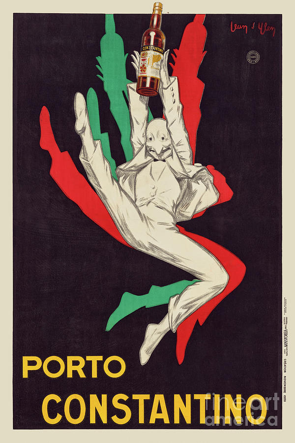 Porto Constantino Vintage Poster 1928 Drawing