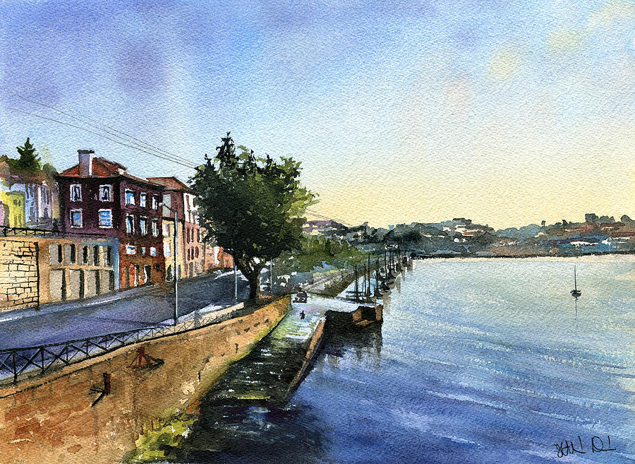 Porto Douro River Painting by Dora Hathazi Mendes