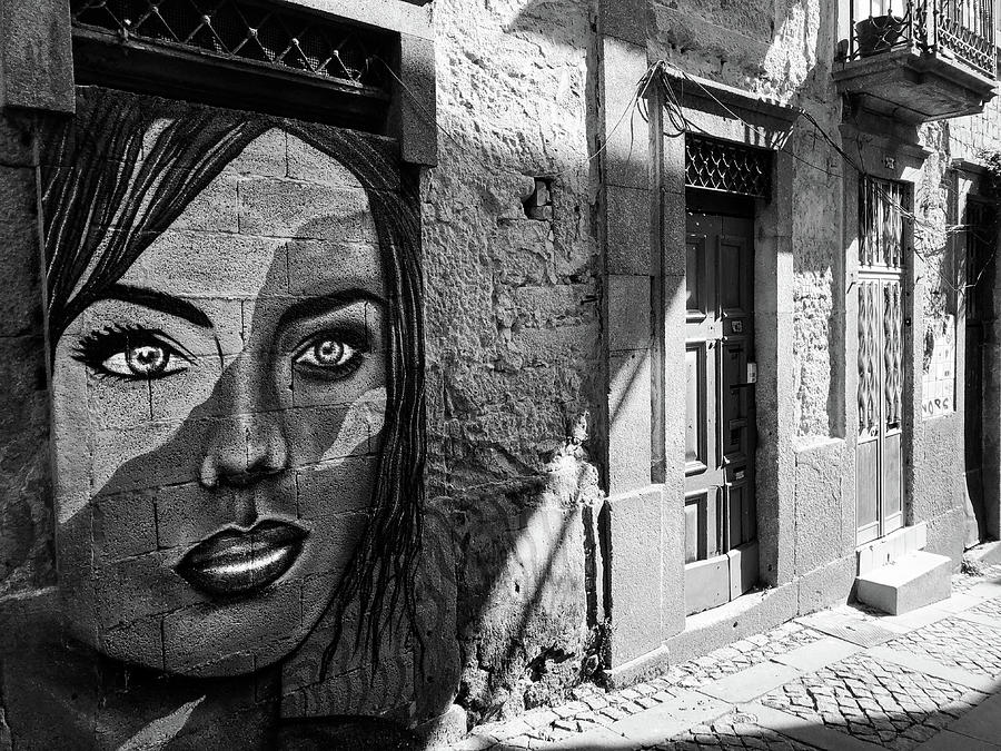 Porto Graffiti in Monochrome Photograph by Georgia Clare
