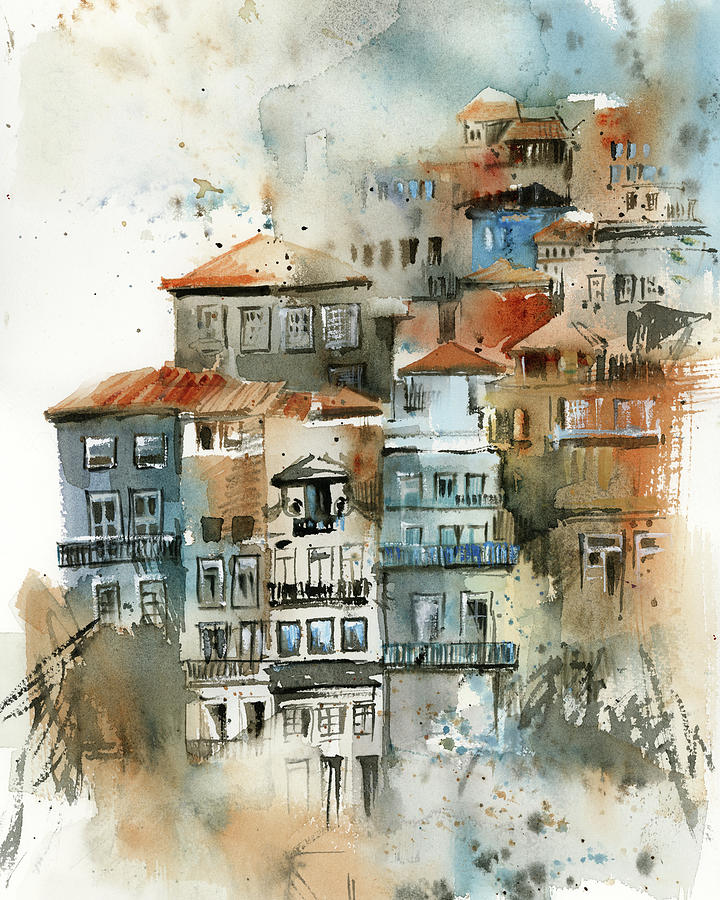Mixed-media Mixed Media - Porto houses by Sophia Rodionov