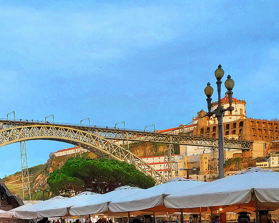 Porto Luis I Bridge Ponte Over Douro River Old Town Portugal City View  Digital Art by Irina Sztukowski