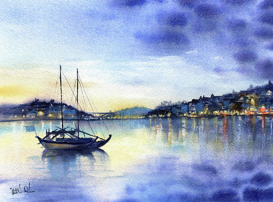 Porto Twilight Painting by Dora Hathazi Mendes