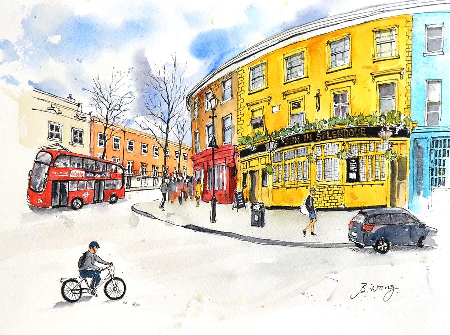 Portobello Road, London Painting by Betty M M Wong