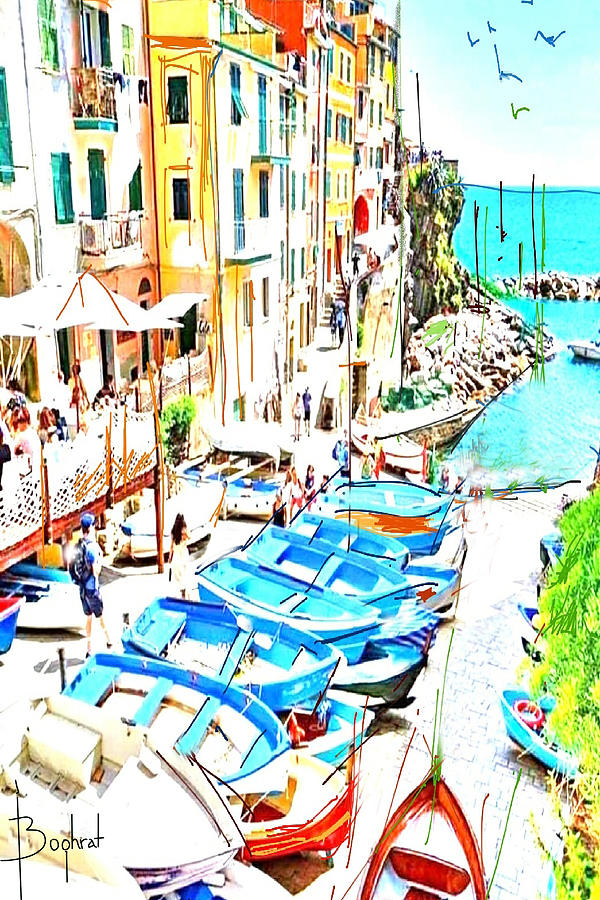 Portofino Digital Art by Boghrat Sadeghan | Fine Art America