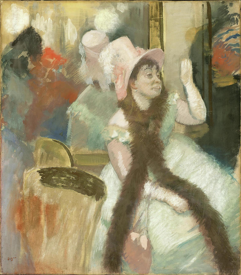 Portrait after a Costume Ball -Portrait of Madame Dietz-Monnin-. Edgar Degas, French, 1834-1917. ... Painting by Hilaire Germain Edgar Degas