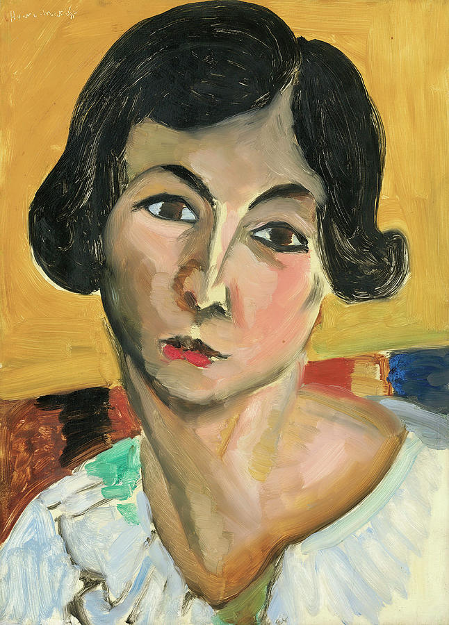 Portrait Brunette Woman Neutral Palette Painting by Henri Matisse ...