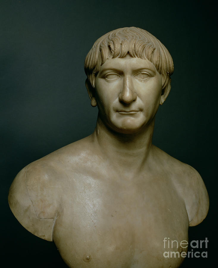 Portrait bust of emperor Trajan Sculpture by Roman School