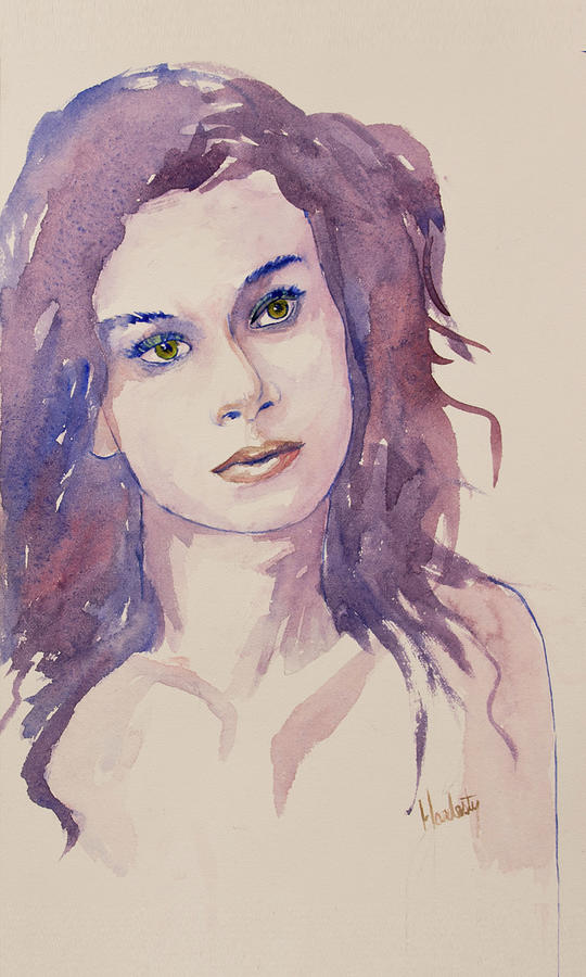 Portrait of a young woman Painting by David Hardesty