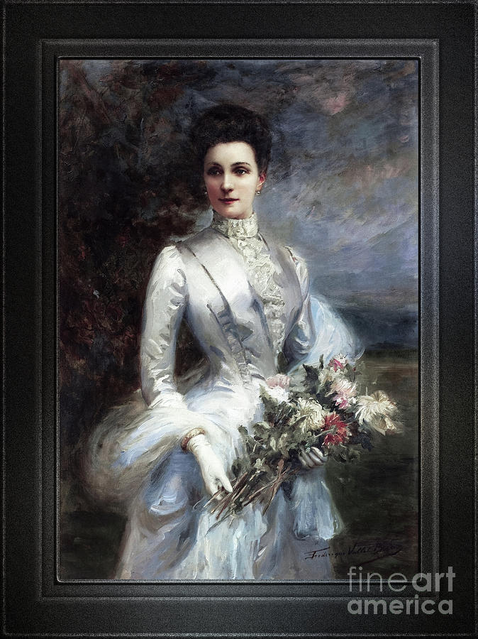 Portrait de Louise Elizabeth Laure de Bonneval by Frederique Vallet-Bisson Classical Art Painting by Rolando Burbon