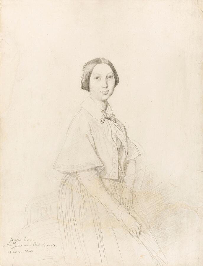 Vintage Painting - Portrait de Mme Paul Meurice  by Jean Auguste Dominique Ingres French