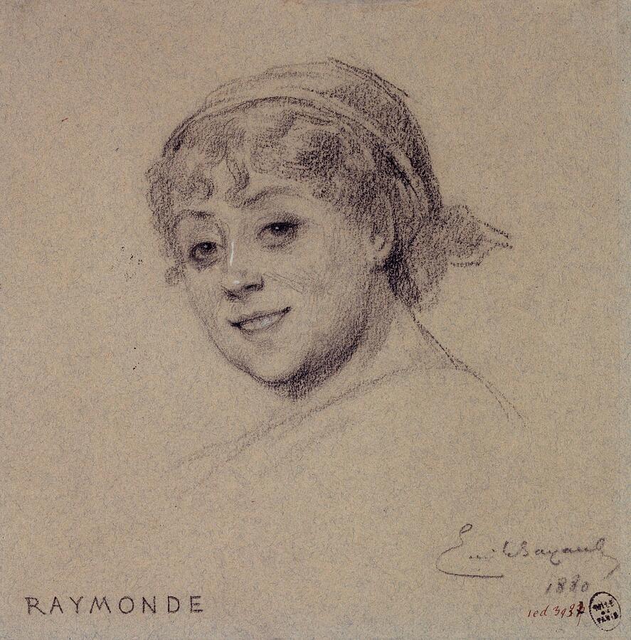 Vintage Painting - Portrait de Raymonde actrice du Palais Royal  by EmileAntoine Bayard French