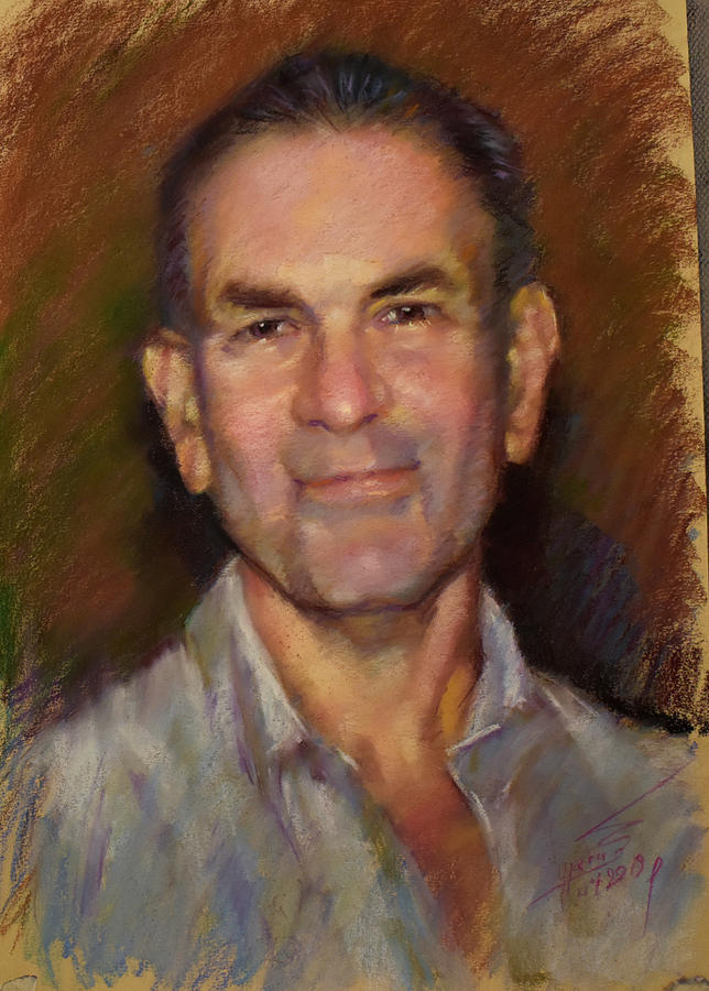 Portrait in Pastel Painting by Ylli Haruni