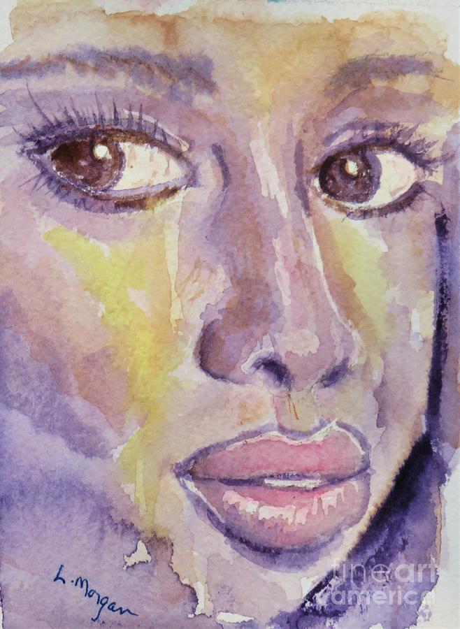 Portrait in Purple Painting by Laurie Morgan