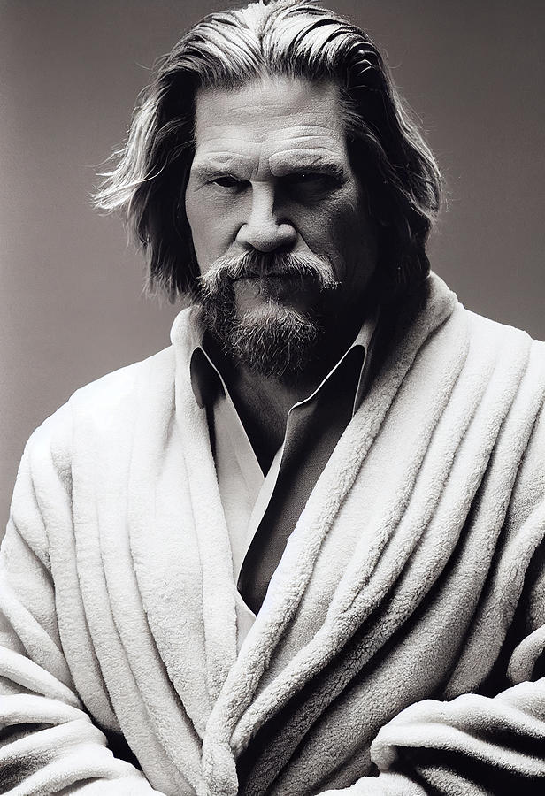 portrait Jeff bridges of Big Lebowski Bathrobe of Guc ...