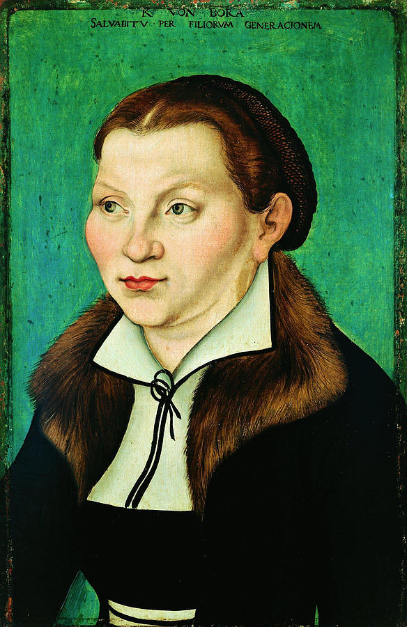 Portrait Painting - Portrait Katharina von Bora  by Lucas Cranach the Elder