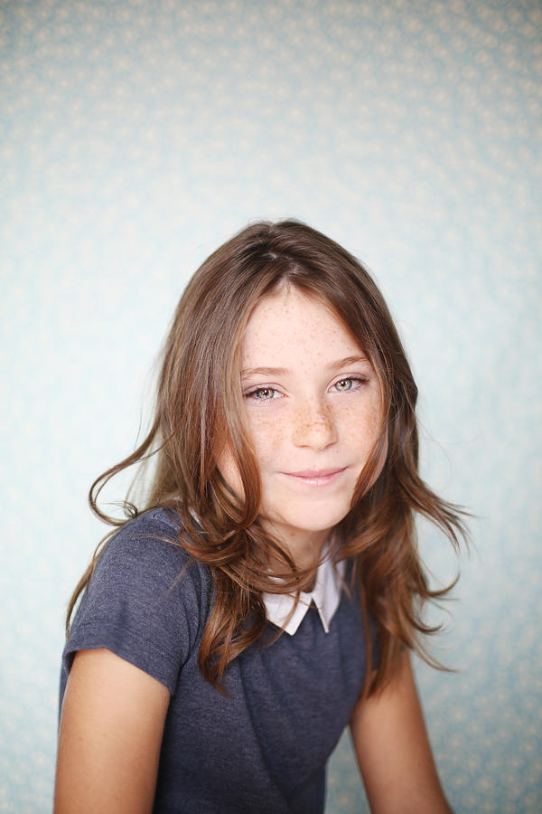 Portrait of a 10 years old girl Photograph by Catherine Delahaye