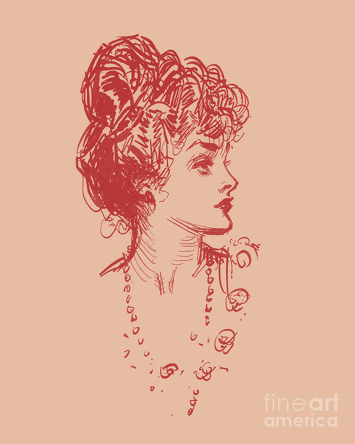 Vintage Digital Art - Portrait of a 19th century girl by Madame Memento