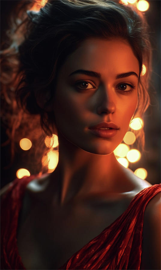 Portrait of a beautiful flamenco dancer in a red dress Digital Art by ...