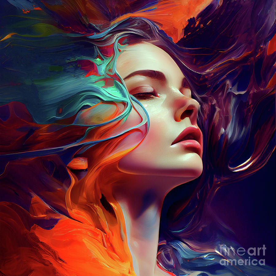 Portrait of a beautiful woman 16 Digital Art by Mark Ashkenazi - Fine ...