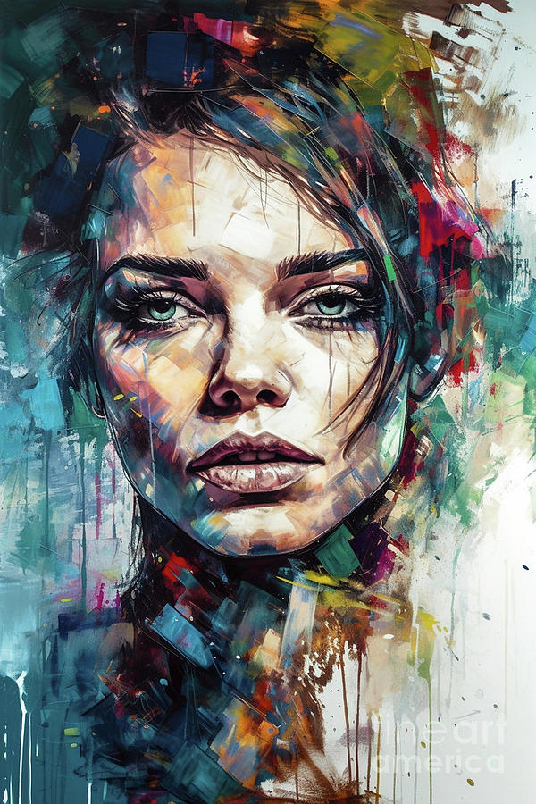 Portrait of a beautiful woman 26 Painting by Mark Ashkenazi - Fine Art ...