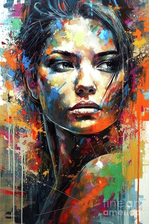 Portrait of a beautiful woman 27 Painting by Mark Ashkenazi - Fine Art ...