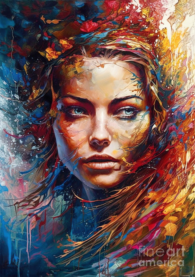 Portrait of a beautiful woman 29 Painting by Mark Ashkenazi - Fine Art ...