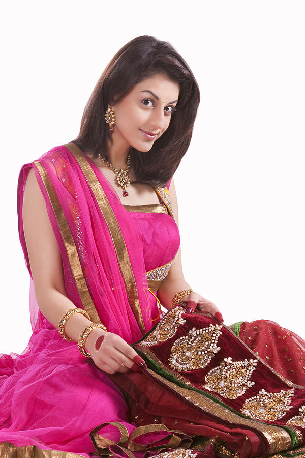 Portrait of a beautiful woman with wedding saree Photograph by Sudipta Halder